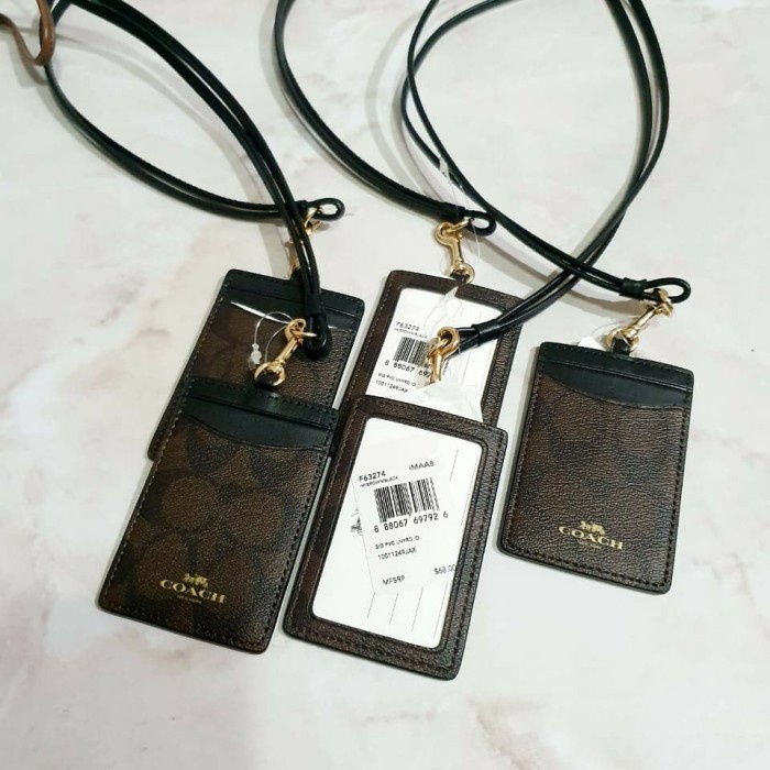 

SALE Coach Id Tag Lanyard Sign Mahogany