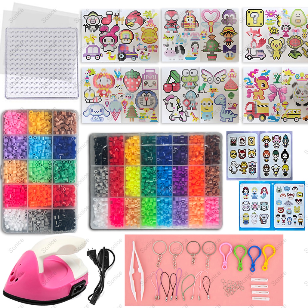 Fuse Beads Kit 5.5MM Craft Perler Beads Set Kreatif Pendidikan Mainan DIY dengan Aksesoris