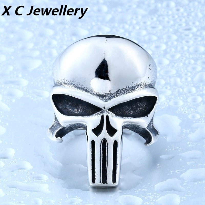 [X C Jewelry] Hip Hop Rock Pria Fashion Cincin Tengkorak Stainless Steel Aksesoris Perhiasan Pesta