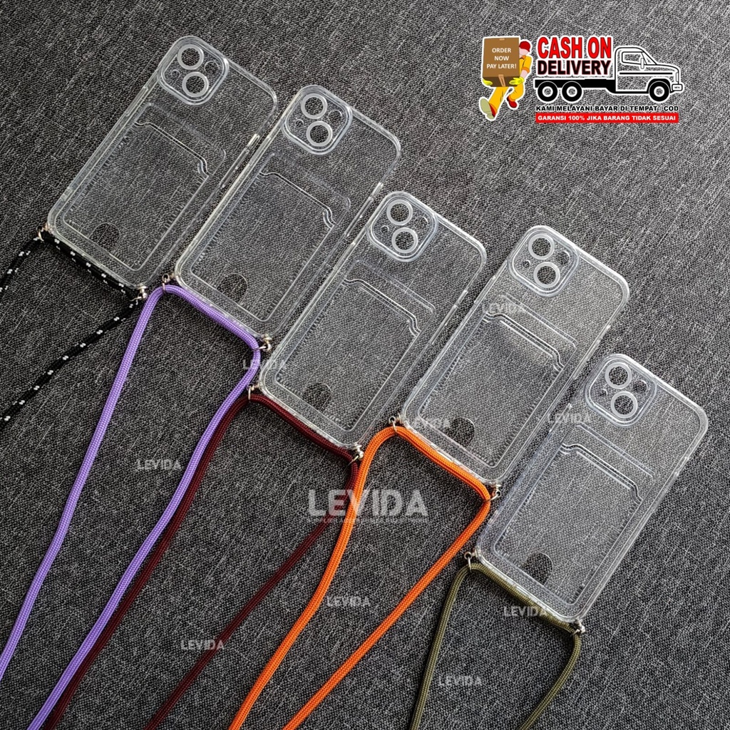 Redmi Note 12 4g Redmi Note 12 Pro 5g Redmi A1 Redmi A2 Card Case Bening Slot Kartu Case Tali Lanyar