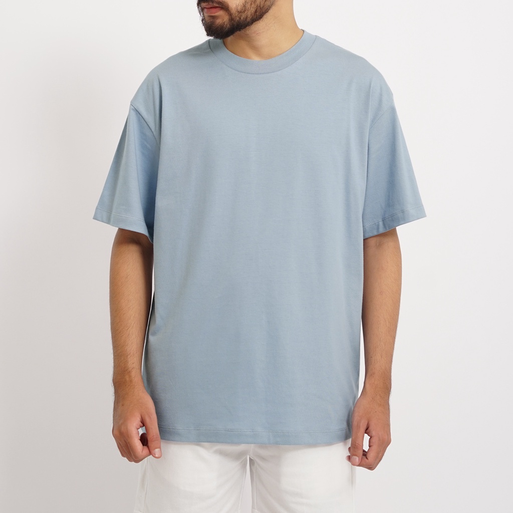 PLAIN Oversize T-Shirt - Dusty Blue (Kaos Polos Oversize 24s)