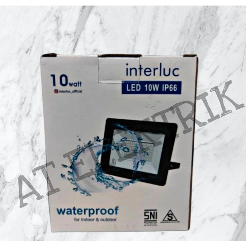 LED Tembak INTERLUC 10 WATT Cahaya Putih IP 66 Water Proof Tahan Air / Led Tembak Buat Dekorasi Spanduk