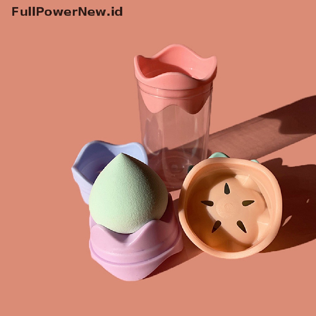 Power Foundation Makeup Sponge Set Holder Kotak Penyimpanan Aksesoris Makeup Tools ID