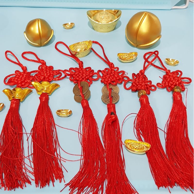 tassel hangtag Imlek sin cia gantungan hampers / parcel / hiasan pohon mei hua (satuan)