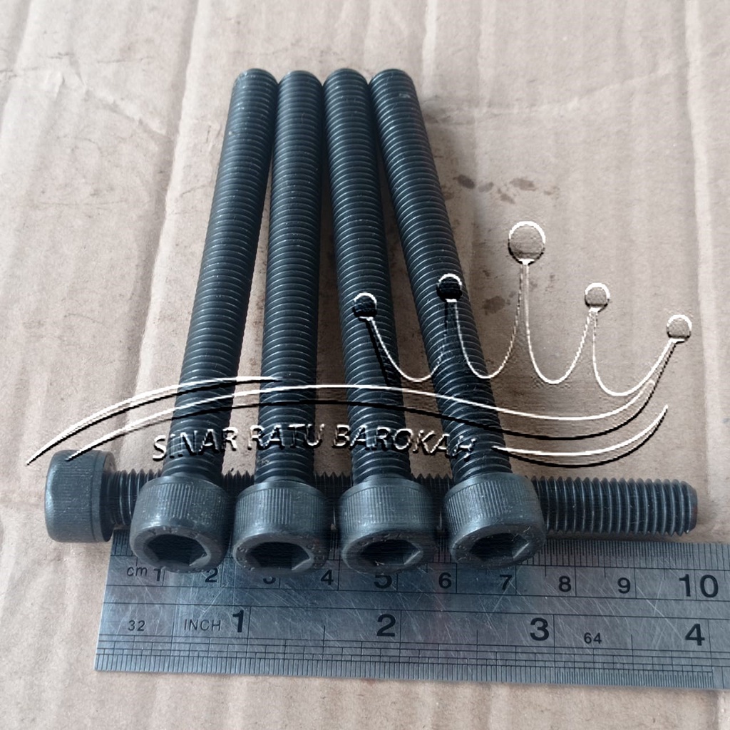 BAUT L M8X100 BAJA PANJANG 10 CM 10CM BAUD L BAJA M8 X 100 KUNCI L6 L 6 KUNCI PAS 12 13 FULL DRAT WA