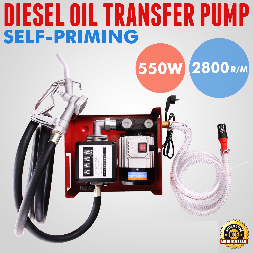 Fuel Transfer Pump Diesel 220V / Pompa Transfer Minyak Solar Bensin Full Set Power 550 Watt