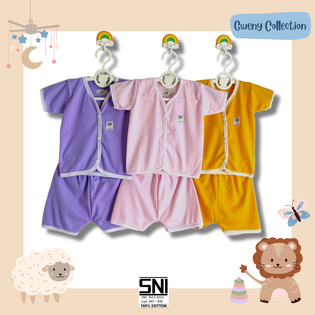 SETELAN BAYI BARU LAHIR KUTUNG/LENGAN PENDEK/LENGAN PANJANG BABY NEWBORN  UNISEX MURAH (DKF)