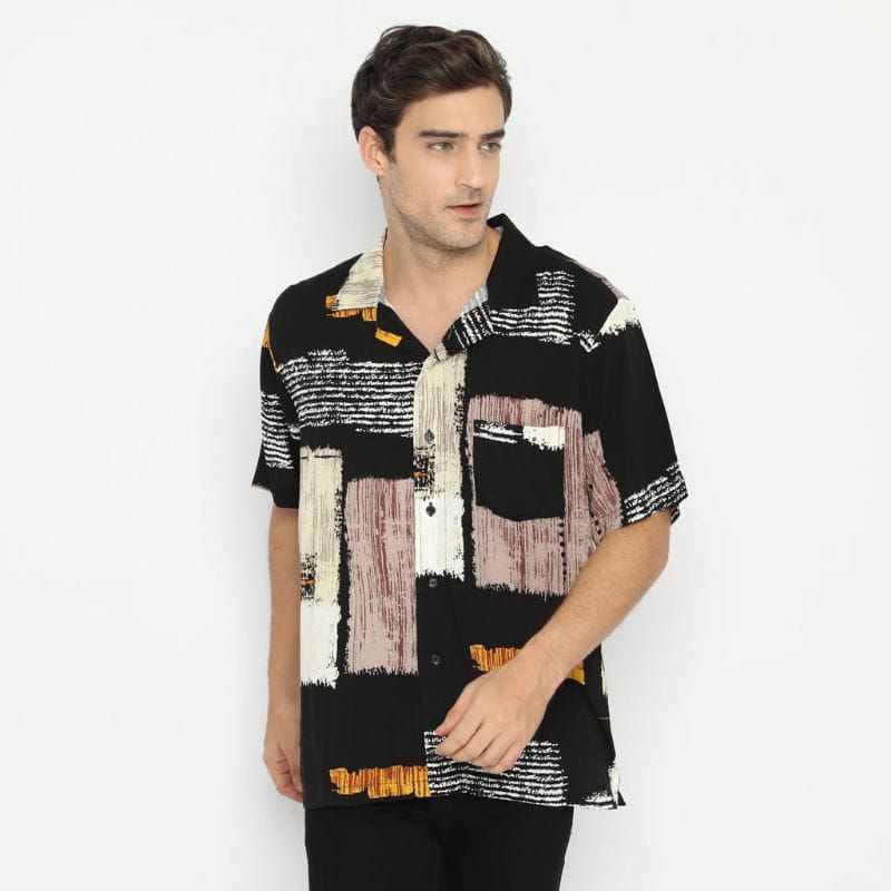 Kemeja Motif lengan pendek pria. kemeja surfing Rayon