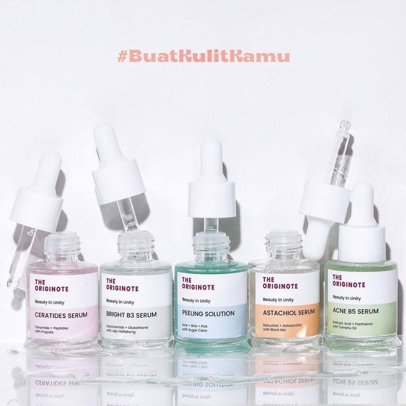 The originote Serum Series 20ml Serum Peeling Solution Exfoliasi Bright B3 Serum Brightening Retinol B3 Serum Anti Aging Hyalu C Serum Vitamin C Ceratides Skin Barier Sembuh Jerawat Acne B5 Serum Merawat Mencegah Jerawat Astachiol Serum Anti Aging