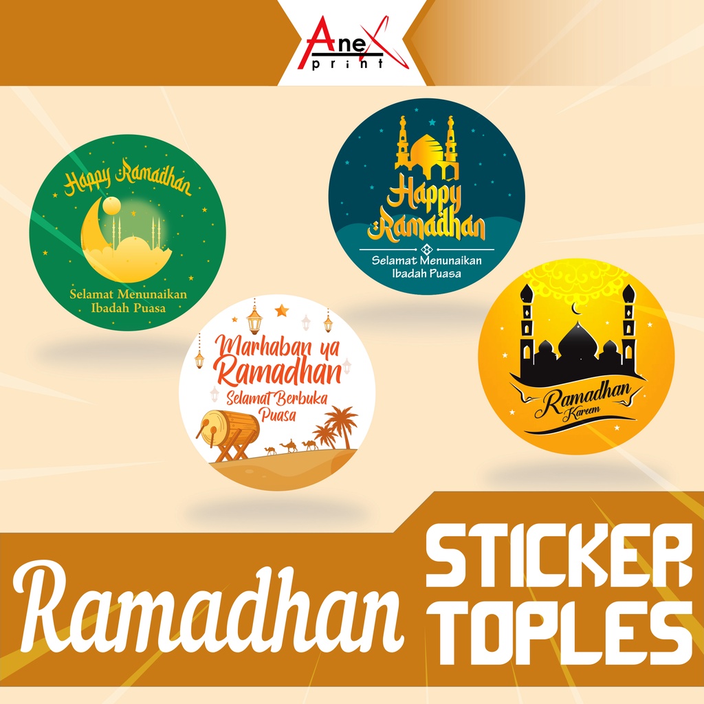 

STIKER TOPLES RAMADHAN / STIKER PUASA RAMADHAN / STICKER BULAT / STIKER KEMASAN PARCEL / STICKER HAMPERS