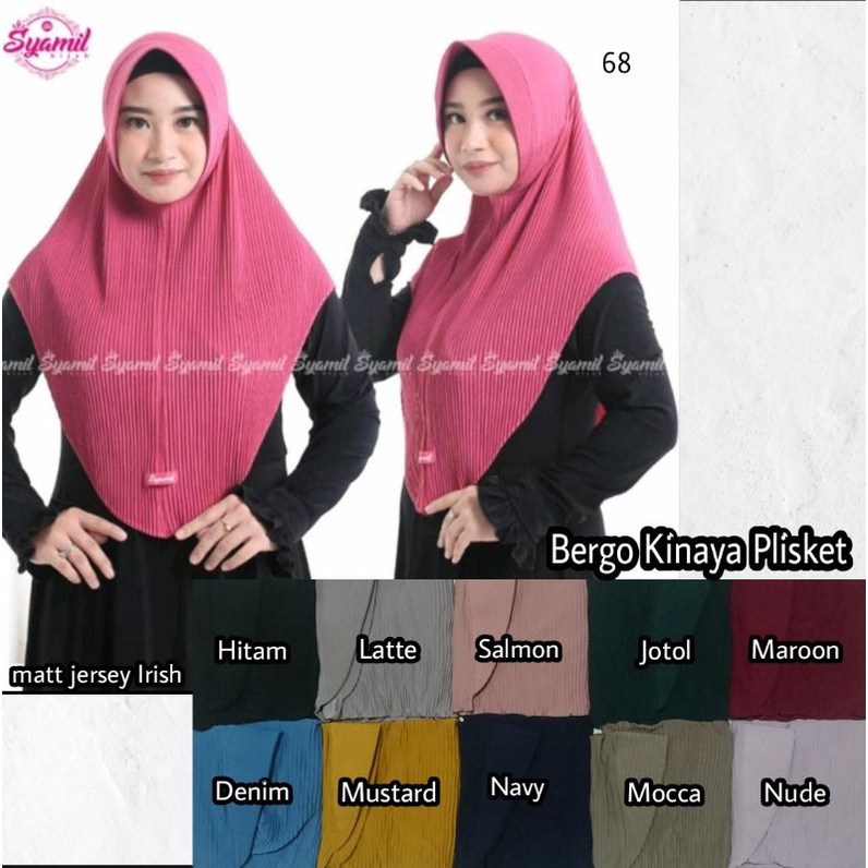 Bergo instan plisket kinaya syamil/ jilbab plisket instan kinaya syamil/ syamil hijab