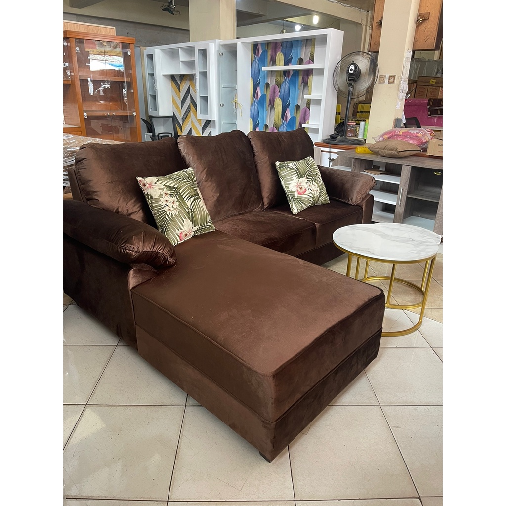 Sofa L koala + meja besi HPL