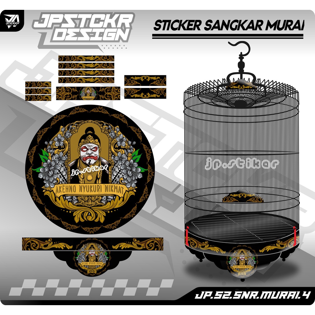 Sticker Decal Sangkar Murai Batu Stiker Ebod Radja BnR Setiker Dekal Kandang MURAI BATU WAYANG JP.S2-4