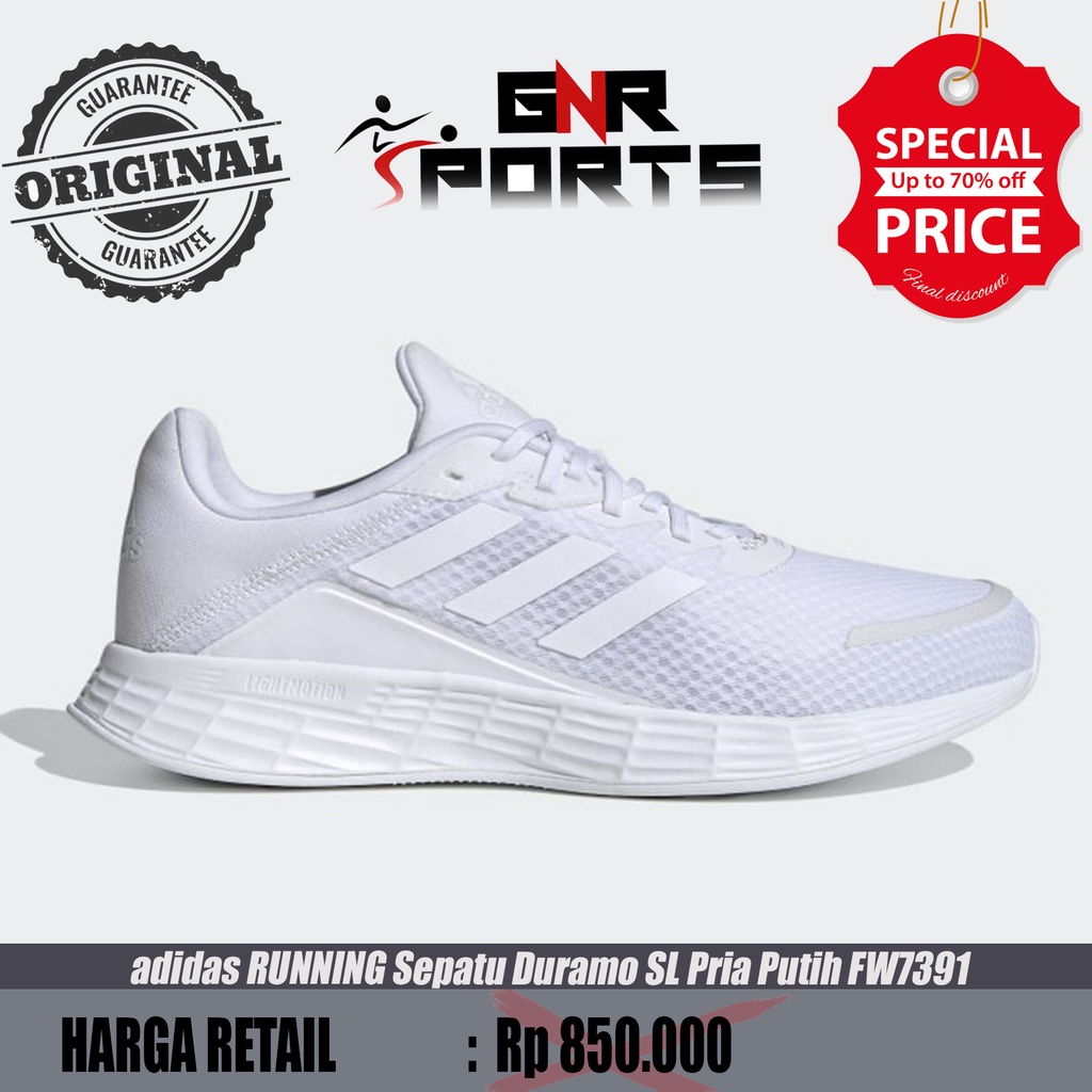 adidas RUNNING Sepatu Duramo SL Pria Putih FW7391 Original 100%