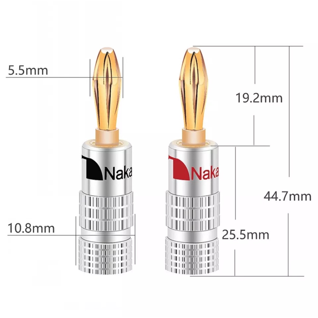 Jack Banana Plug Nakamichi Gold Plate 24 K Audio - 2pcs