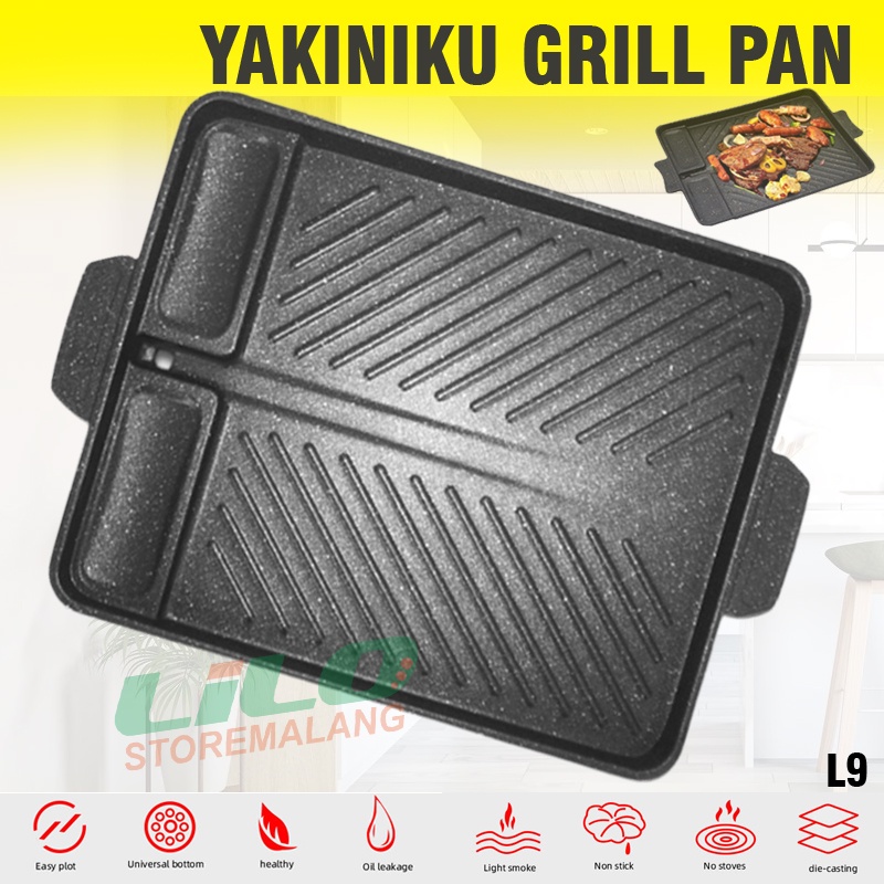 Teflon Pemanggang Korean Yakiniku Grill Pan Kotak (L9)