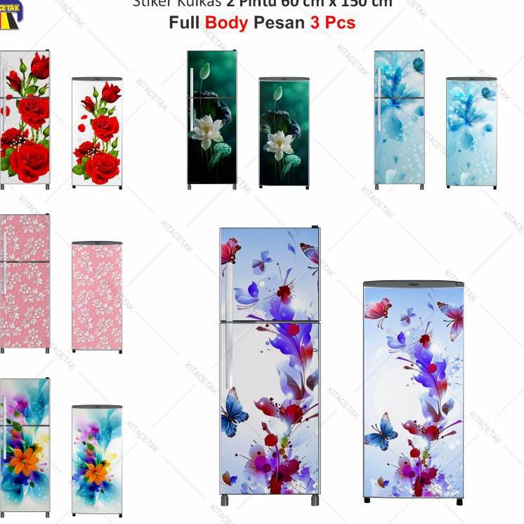 Stiker Kulkas Sticker Wallpaper Kulkas 1 dan 2 Pintu Motif Bunga Shabby "SDU.31Ja23ᴾ"