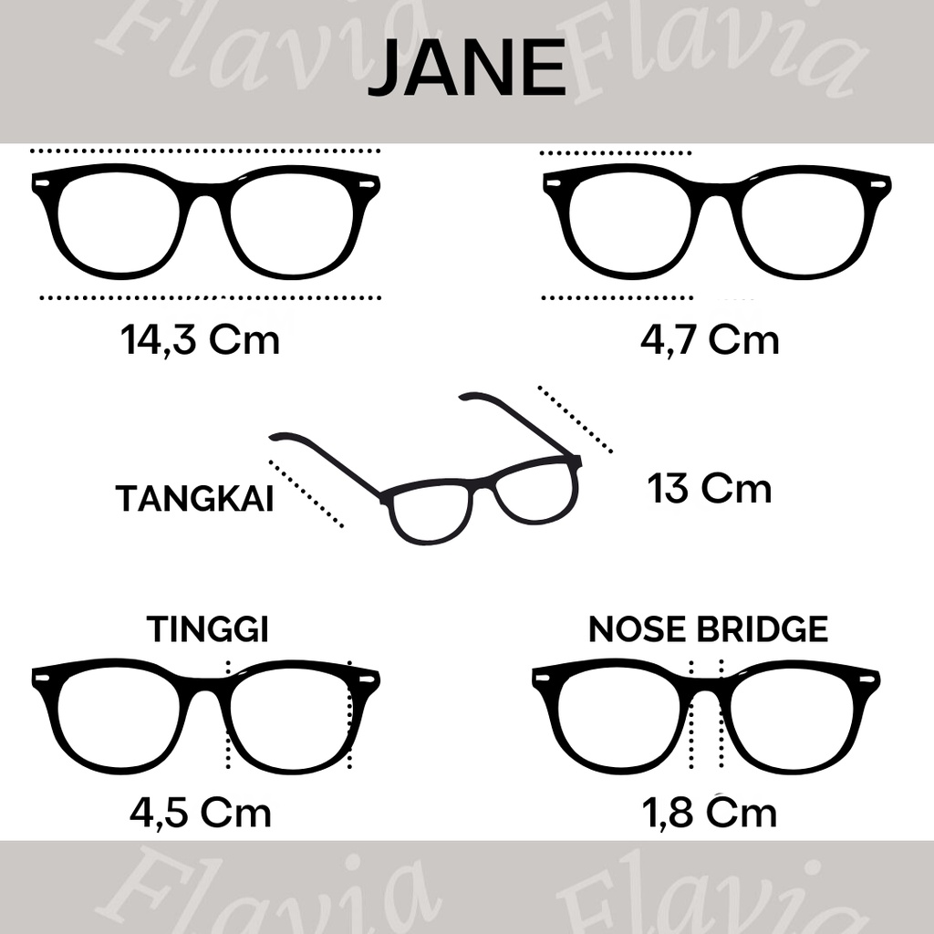 Flavia Eyewear - Kacamata Jane Square Acetat(custom minus, photochromic, blueray, bluechromic dan photobrown)