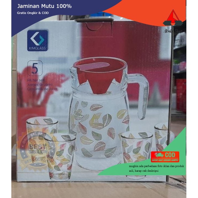 Pitcher 5 in 1 Drink Set Emas Istanbul Kimglass Kaca