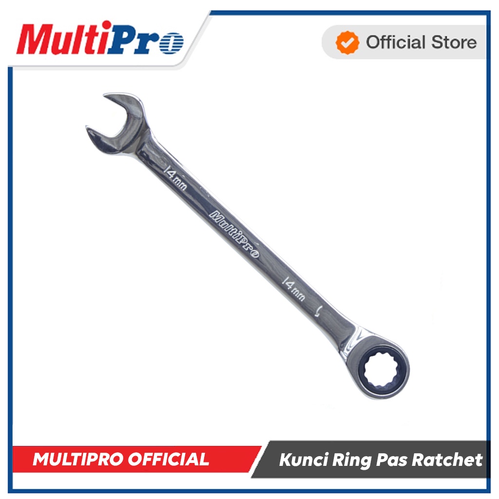 MULTIPRO - KUNCI RING PAS RATCHET / COMBINATION RATCHET WRENCH SINGLE GEAR - GARANSI RESMI 1 TAHUN