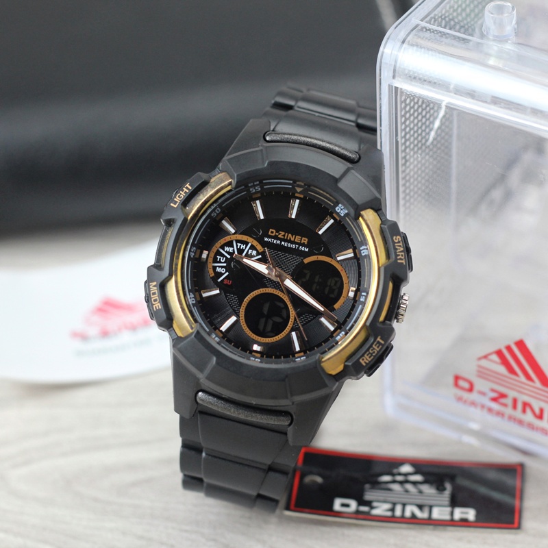 Jam Tangan Cowok Pria DZINER 8203 ORIGINAL LED Bulat Digital Import Murah Mewah BONUS BATERAI CADANGAN!