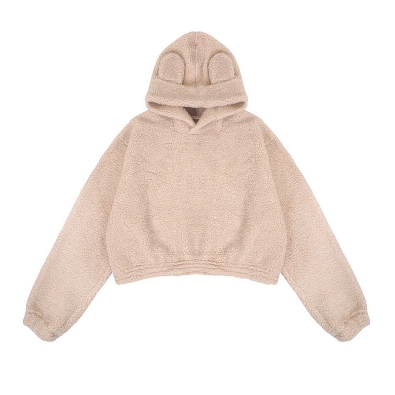 COD hoodie crope sherpa bulu domba oversize