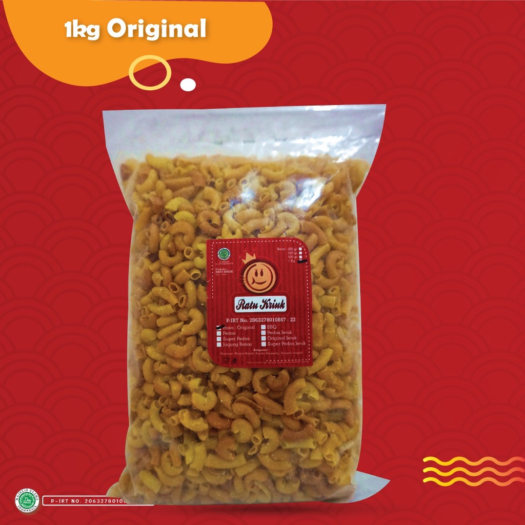 

Makaroni Original Gurih 1 kilo Ratu Kriuk