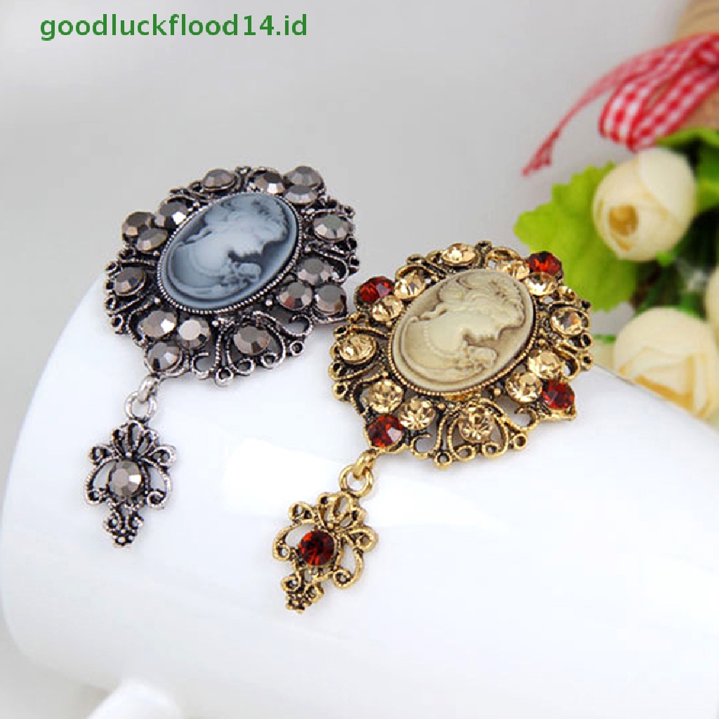 [GOOGFOUR] Hot Cameo Victorian Style crystal Pesta Pernikahan Wanita Liontin Bros Pin [TOP]