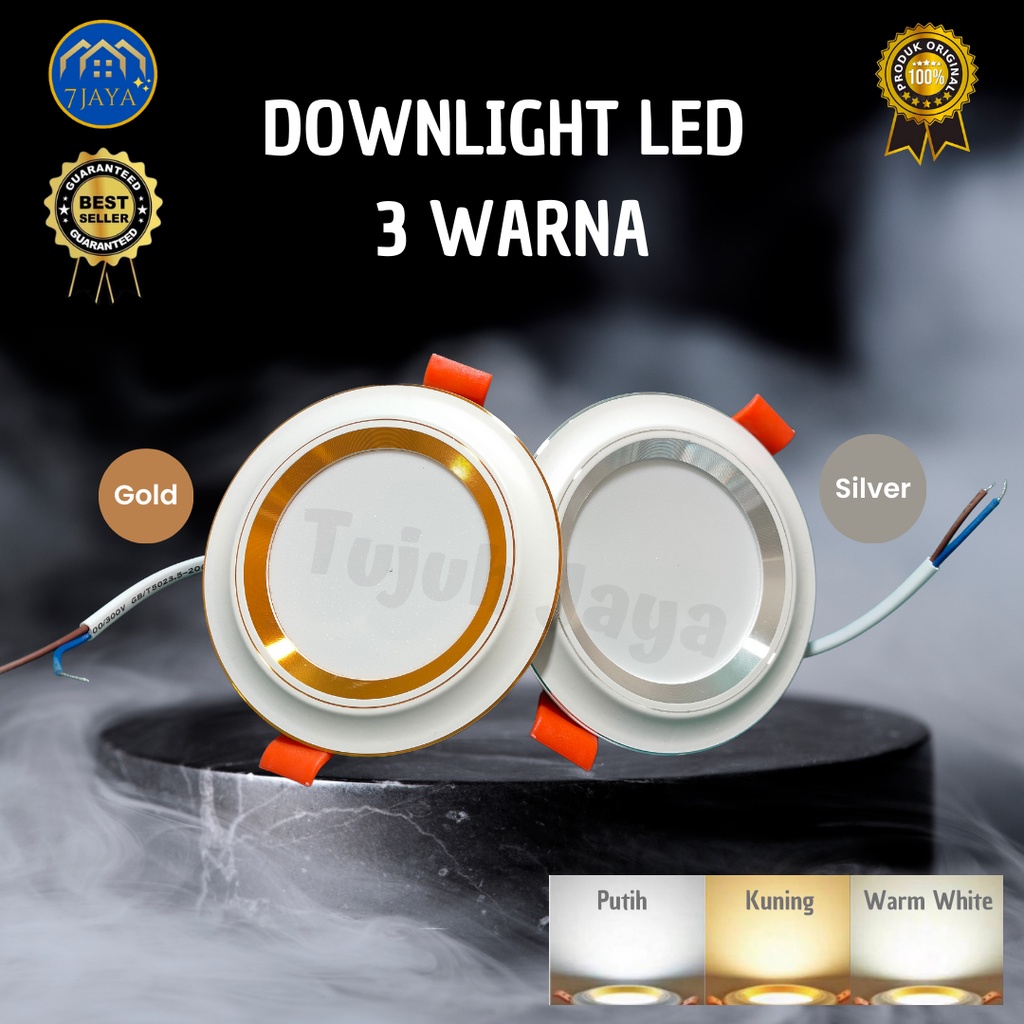 Downlight LED 3 Warna 5 Watt Gold / Silver