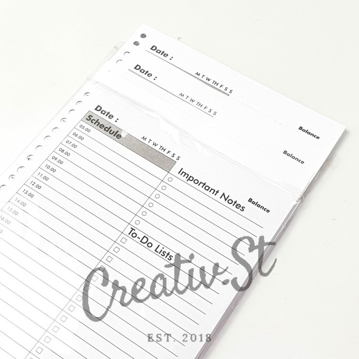 

Kertas [Tulis.Id] Loose Leaf Cashbook Daily Weekly Monthly Planner 100 Gsm B5