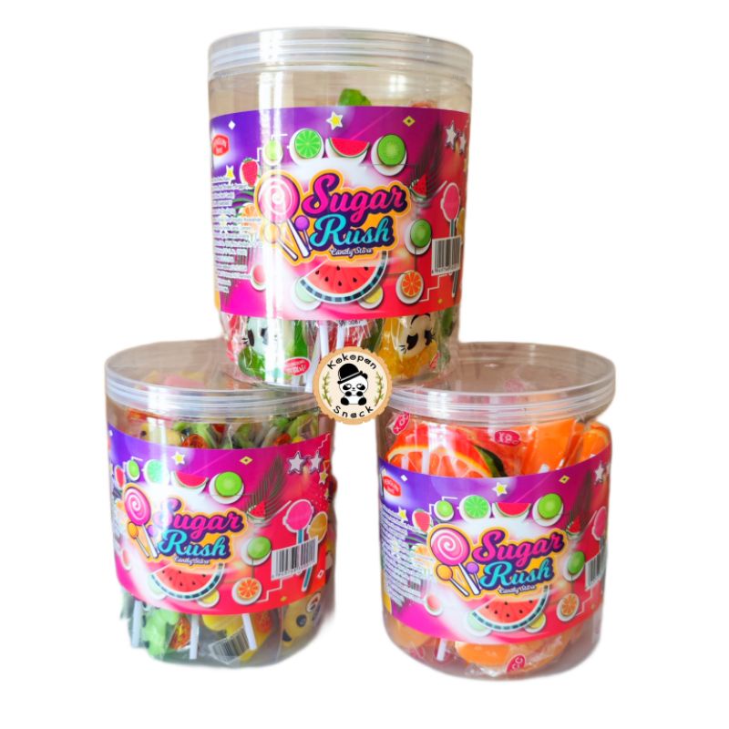 SUGAR RUSH LOLIPOP TOPLES KECIL ISI 30