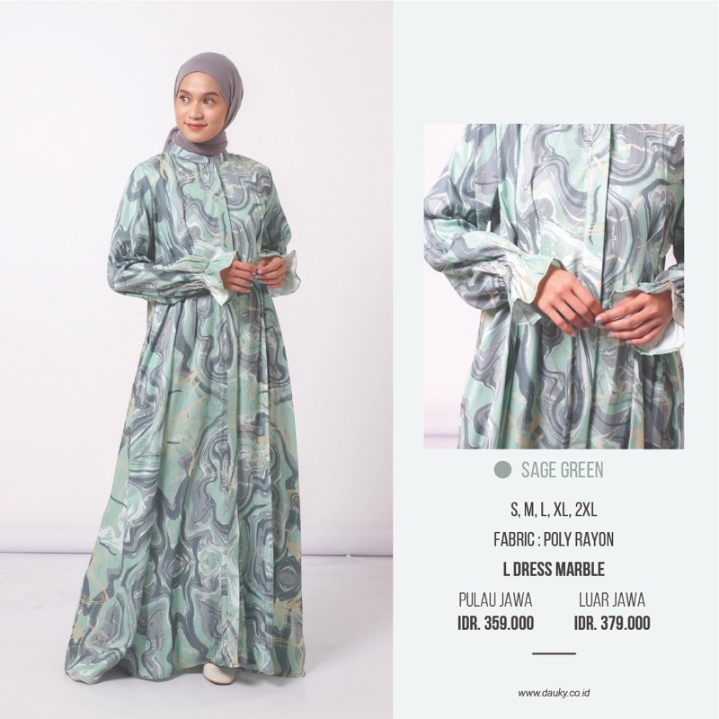 L dress marble dauky gamis dauky