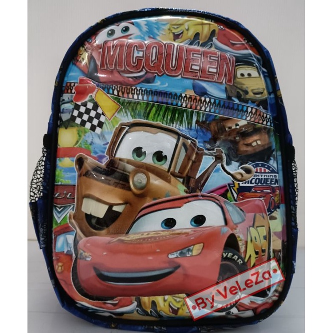 Tas ransel anak laki-laki sekolah PAUD TK karakter mcqueen led