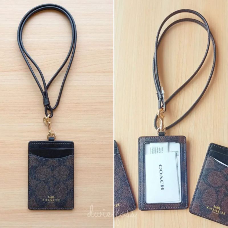 

Coach Lanyard ID Signature Brown Black Original
