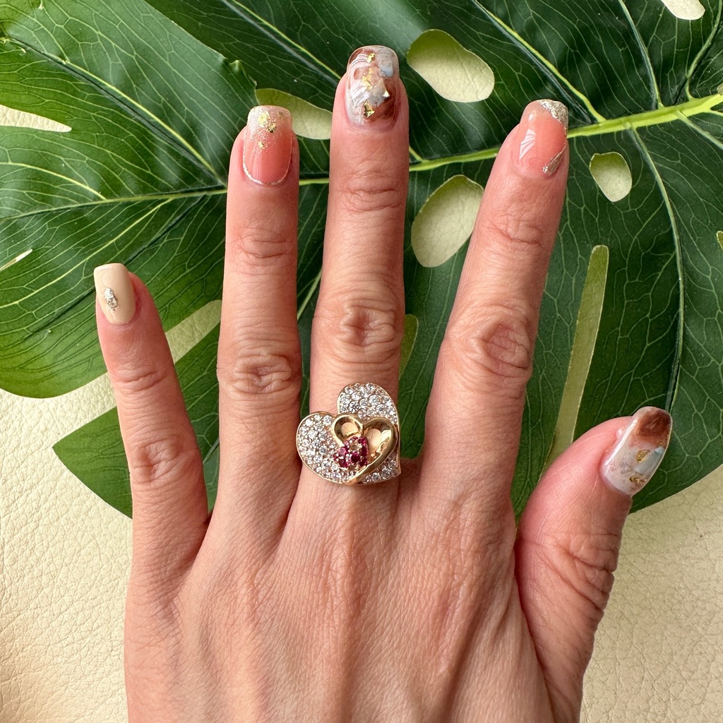 Cincin Emas 16K Kadar 700 70% Fashion Zircon 4.75 Gram Size 14
