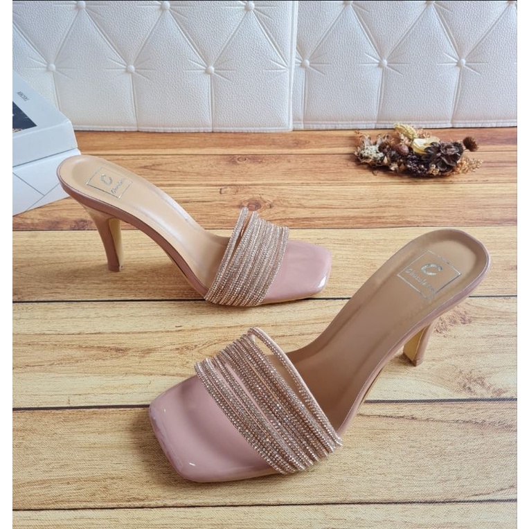 ABBUSHOES YF 30 sendak hak tinggi kokop jeli import inggrid 9cm