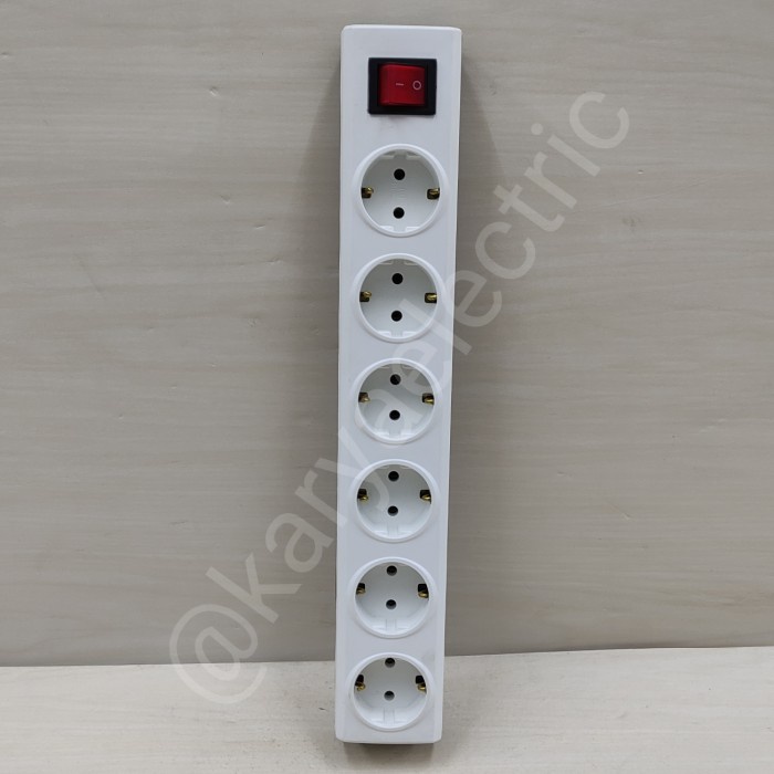 STOP KONTAK BROCO + SAKLAR 6LB 6LUBANG 6 LUBANG 15461 NON CP NCP