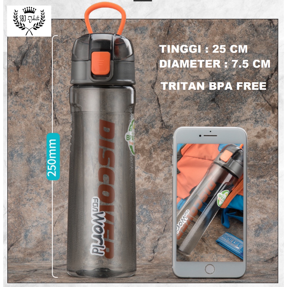 BOTOL MINUM TRITAN 100% BPA FREE FGA DISCOVER SPORT EDITION - 750ml - TANPA SEDOTAN