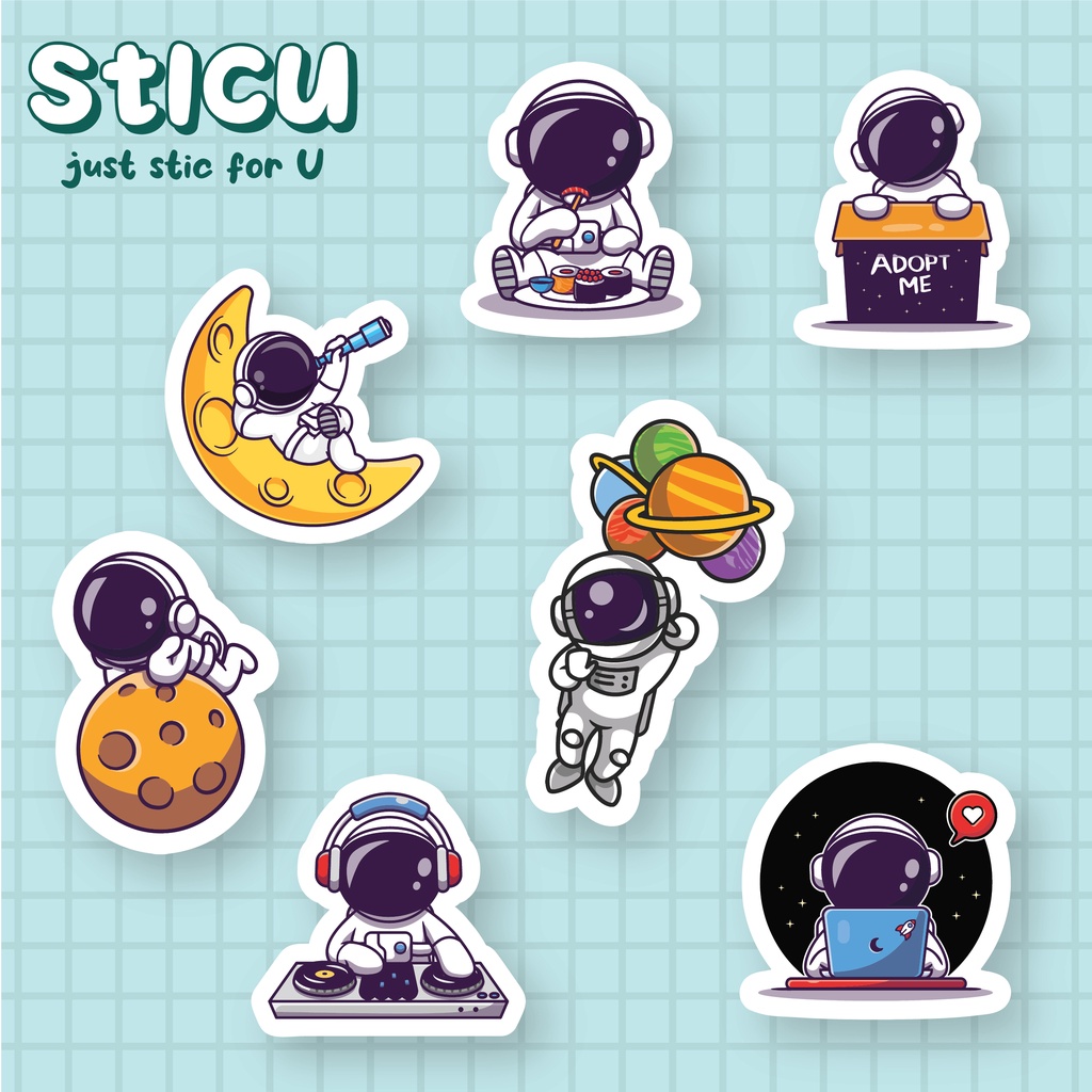 

ASTRONAUT STICKER PACK - STIKER HELM CASE HP LAPTOP TUMBLER MOTOR - V1