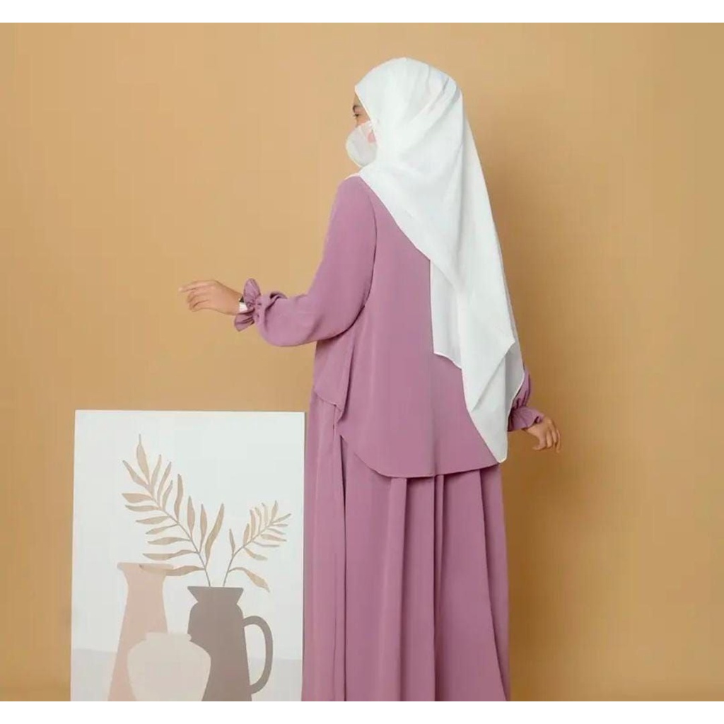 Lurie Gamis Jumbo Terbaru Crinkle Airflow Premium Dress Wanita Baju Muslim Rompi Kekinian LD 115 cm