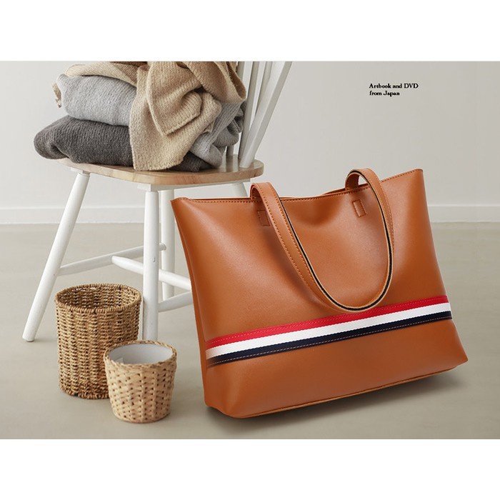 TOTE BAG SHOPPING BAG TAS BELANJA TAS WANITA Brown