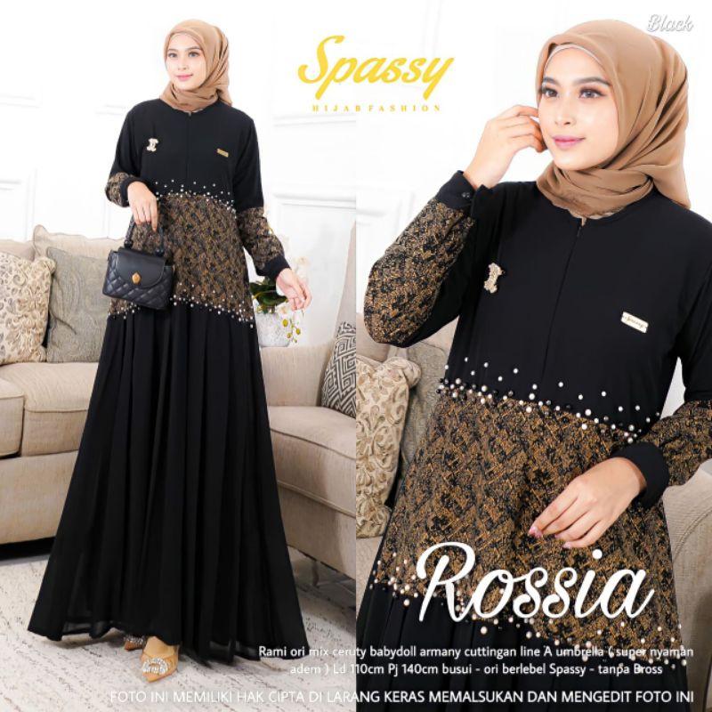 [RESTOCK] ROSSIA DRESS ORIGINAL SPASSY || GAMIS CERUTY KOMBINASI TERBARU KEKINIAN BEST SELLER