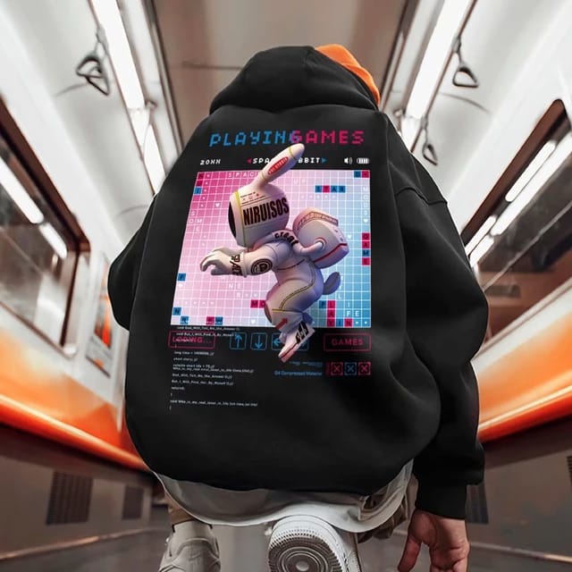 Sweater Hoodie PLAYINGAMES Jumper Pria Wanita Bahan Fleece Tebal Ukuran S M L XL XXL XXXL