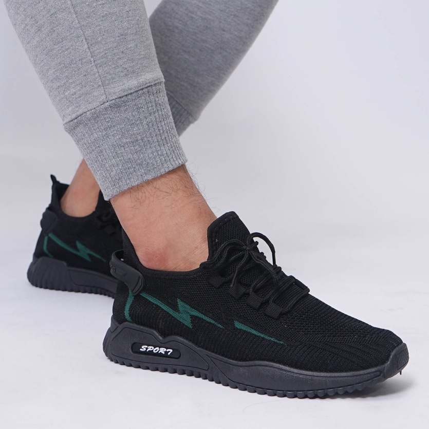 SARASARA YUK - Dunkenstock CONAN 2 Sepatu Pria Sneakers Tinggi 4cm Size 40 - 44 Bahan Canvas Rubber Premium Karet Tidak Licin Sneaker Laki Cowok Sport Olahraga Jogging Belleza Casual Warna Black Hitam Green Terbaru Shoes Ori Original Mall Official Store 3