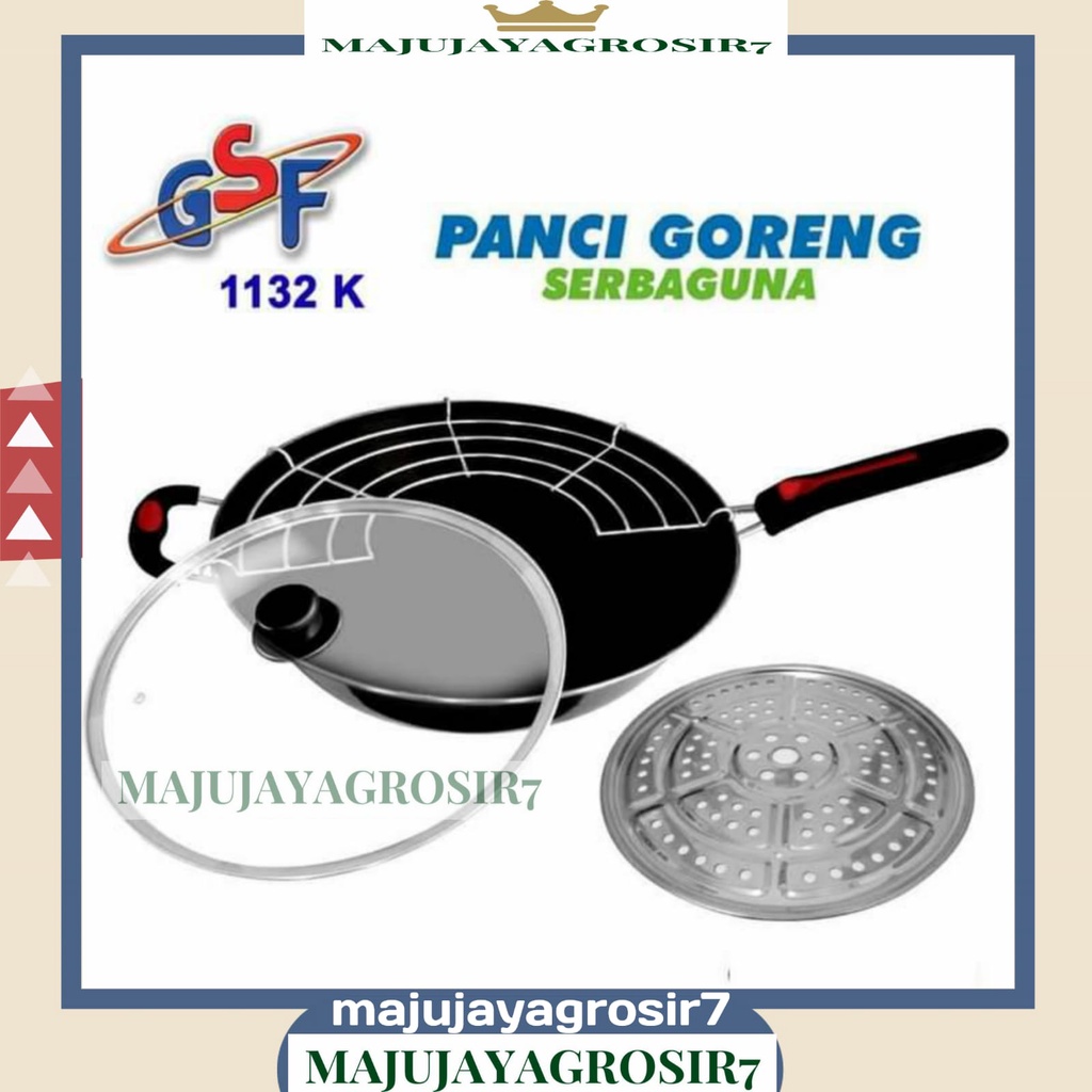 PANCI GORENG SERBAGUNA GSF G-1132K / PANCI GORENG ENAMEL 32CM GSF 1132 / PANCI WAJAN GORENG ANTI LEN