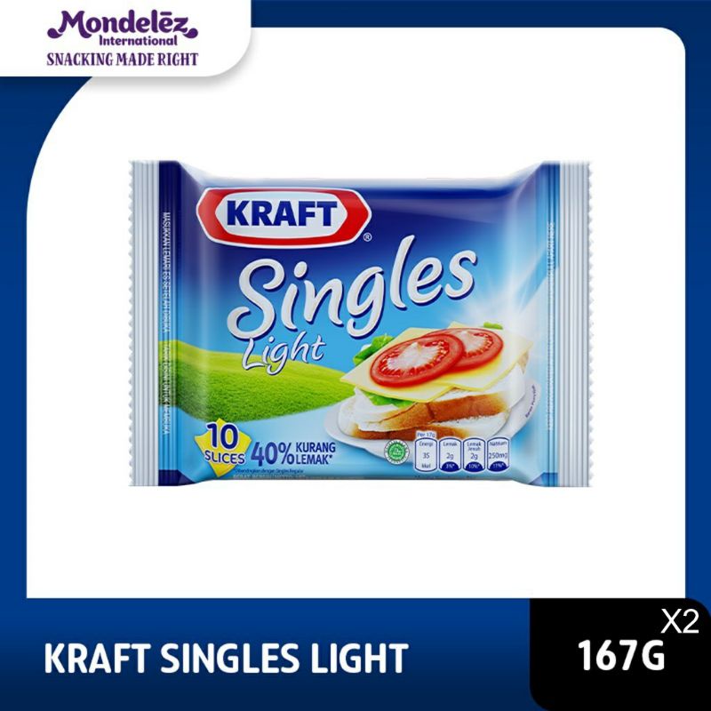 

Kraft Keju Cheddar Singles Light 10 Slice 167 Gram Untuk Burger Dan Cemilan - Twinpack (2pcs)
