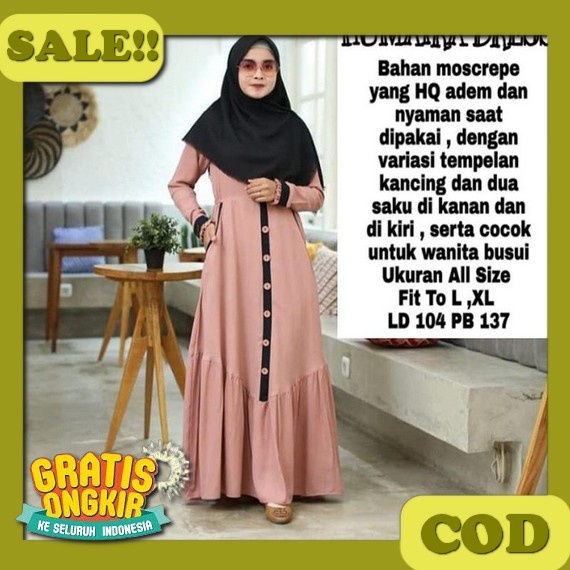 Cod Gamis Lebaran 2023 Model Gamis Terbaru Remaja | Rumaisya Dress Jumbo M L Xl | Dress Kondangan Te