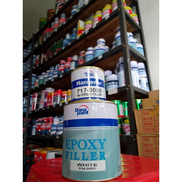 EPOXY FILLER WHITE CAT DASAR UNTUK BESI, KAYU, PLASTIK / DANAPAINT + HARDENER