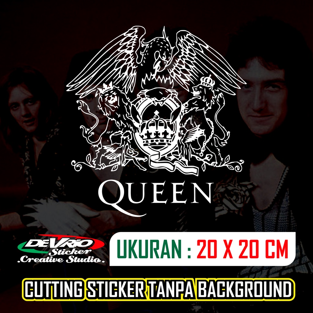 Stiker QUEEN Band Rock Legend Musik Cutting Sticker Custom Timbul Motor Mobil Kaca Helm
