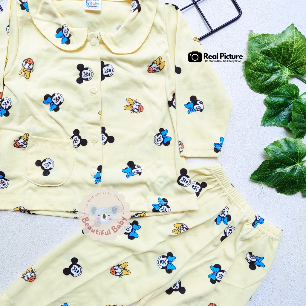 Setelan Piyama Baju Bayi Perempuan 3-18 Bulan Lengan Panjang Celana Panjang Motif Minnie Mouse / Baju Bayi Perempuan Syifana / Baby.ou